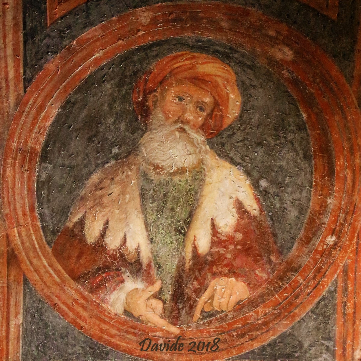 Anonimo (XV-XVI secolo), “Profeta”, Anni Venti del XVI secolo, affresco. Lugano (Ticino – Sottoceneri, Svizzera), Chiesa di Santa Maria degli Angioli (Cappella Camuzio). Davide Tansini. 2017. Fotografia digitale